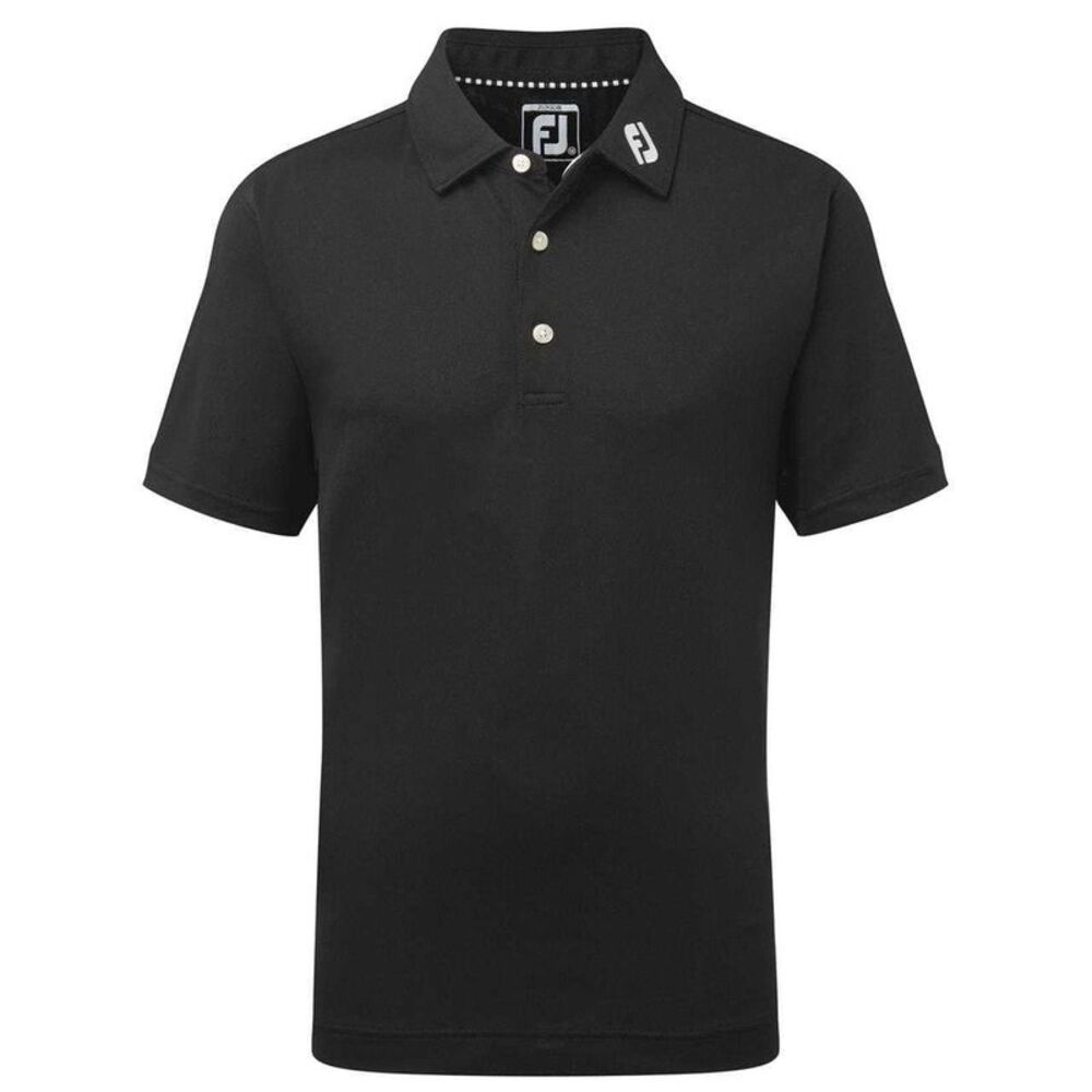 FootJoy Childrens/Kids Pique Stretch Short-Sleeved Polo Shirt / Black
